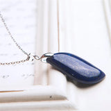 Lapis Lazuli Leaf Pendant Necklace
