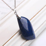 Lapis Lazuli Leaf Pendant Necklace