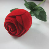Red Rose Flower Velveteen Rings Display Box 30x5.9cm