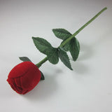 Red Rose Flower Velveteen Rings Display Box 30x5.9cm