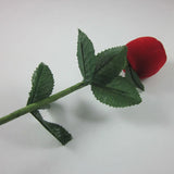 Red Rose Flower Velveteen Rings Display Box 30x5.9cm
