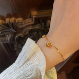 Gold-Plated Bell Bracelet for Women Christmas Jewelry