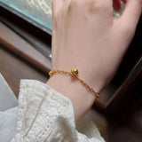 Gold-Plated Bell Bracelet for Women Christmas Jewelry