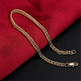 18K Gold Chain Bracelet 4MM Women's Water Chain