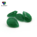 Green Glass Beads 3x5~13x18mm Malay Jades Oval Cut Synthetic Glass Gems