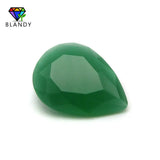 Green Glass Beads 3x5~13x18mm Malay Jades Oval Cut Synthetic Glass Gems