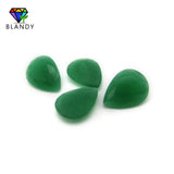 Green Glass Beads 3x5~13x18mm Malay Jades Oval Cut Synthetic Glass Gems
