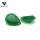 Green Glass Beads 3x5~13x18mm Malay Jades Oval Cut Synthetic Glass Gems