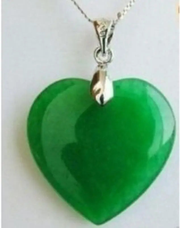 Green Jade Heart Pendant Necklace