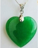 Green Jade Heart Pendant Necklace