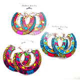 African Hoop Wooden Earrings - Set of 6 Colors