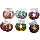 African Hoop Wooden Earrings - Set of 6 Colors