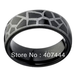 Giraffe Pattern Tungsten Carbide Wedding Band Ring