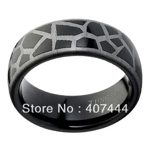 Giraffe Pattern Tungsten Carbide Wedding Band Ring