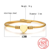 Stainless Steel Rose Bracelet Adjustable Girl Jewelry Gift