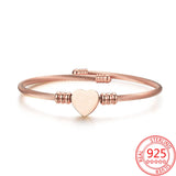 Stainless Steel Rose Bracelet Adjustable Girl Jewelry Gift