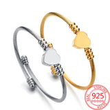 Stainless Steel Rose Bracelet Adjustable Girl Jewelry Gift