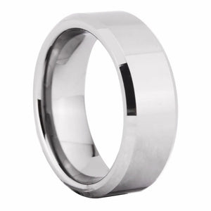 8MM Tungsten Wedding Ring Bevel Ring Blank Men's Comfort Fit