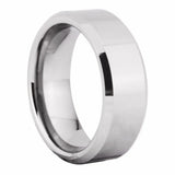 8MM Tungsten Wedding Ring Bevel Ring Blank Men's Comfort Fit