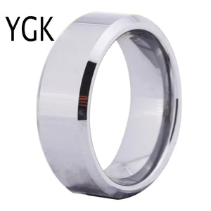 8MM Tungsten Wedding Ring Bevel Ring Blank Men's Comfort Fit