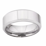 8MM Tungsten Wedding Ring Bevel Ring Blank Men's Comfort Fit