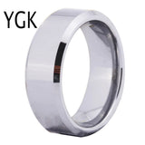 8MM Tungsten Wedding Ring Bevel Ring Blank Men's Comfort Fit