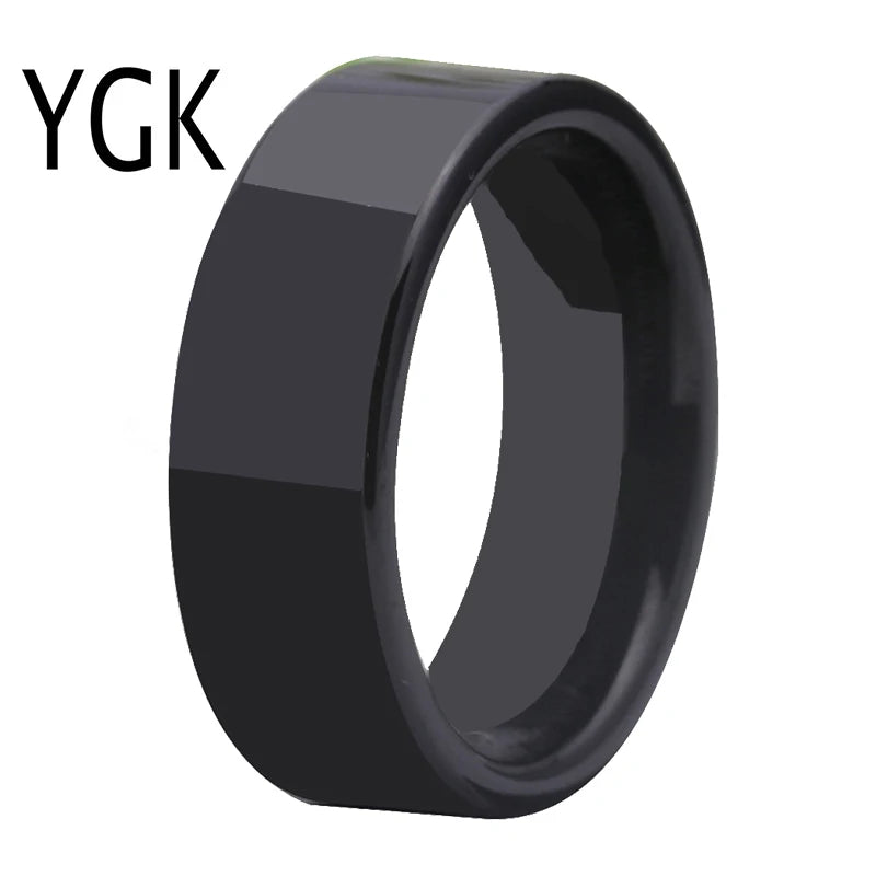 Men's Tungsten Wedding Ring 8MM Width Comfort Fit Blank Ring