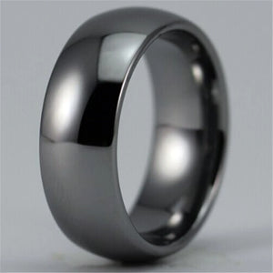 Men's Silver Tungsten Wedding Ring 8MM Domed Comfort Fit