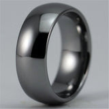 Men's Silver Tungsten Wedding Ring 8MM Domed Comfort Fit