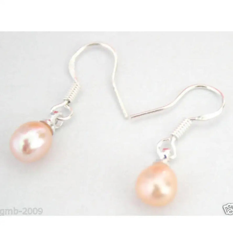 Pink Freshwater Pearl 925 Sterling Earrings