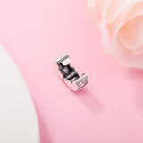 Infinite Hearts Sparkling Clip Charm 925 Silver DIY