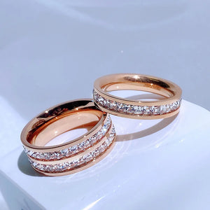 Stainless Steel Wedding Couple Rings Women's Charm Jewelry