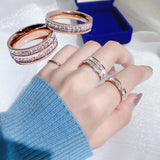 Stainless Steel Wedding Couple Rings Women's Charm Jewelry