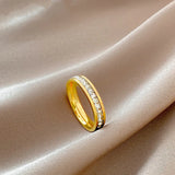 Stainless Steel Wedding Couple Rings Women's Charm Jewelry
