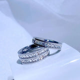 Stainless Steel Wedding Couple Rings Women's Charm Jewelry