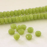 5x8mm Olive-Green Faceted Wheel Beads for Handbags Women Diy