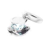 Magical Tea Cup Christmas Crystal Dangle 925 Silver