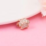 Seed Beads Rose Pet Footprint Charm Crystal 925 Silver Bracelet Necklace DIY Kit