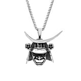 Samurai Armor Mark Pendant Stainless Steel Men's Helmet Necklace