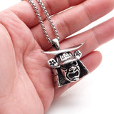 Samurai Armor Mark Pendant Stainless Steel Men's Helmet Necklace