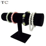 Leatherette/Velvet Jewelry Holder Bracelet Chain Watch T bar Rack