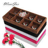 Velvet Tray 8 Grids Jewelry Organizer Display Rack Case