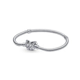 925 Silver Butterfly Buckle Snake Bone Bracelet DIY