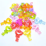 Heart Key Shape Bubblegum Necklace Pendant for Girls DIY 105pcs
