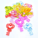 Heart Key Shape Bubblegum Necklace Pendant for Girls DIY 105pcs