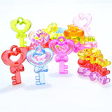 Heart Key Shape Bubblegum Necklace Pendant for Girls DIY 105pcs
