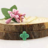 Opal Clover Pendant Necklace Green Fire Lucky Four Leaf Clover Pendant Necklace