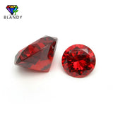 5A Orange CZ Stones 18~65mm Round Brilliant Cut Red Synthetic Gems