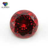5A Orange CZ Stones 18~65mm Round Brilliant Cut Red Synthetic Gems