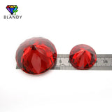 5A Orange CZ Stones 18~65mm Round Brilliant Cut Red Synthetic Gems